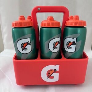 Gatorade 6 PACK Carrier Holder w/Six 32 oz Sport Water Squeeze Bottle Brand New